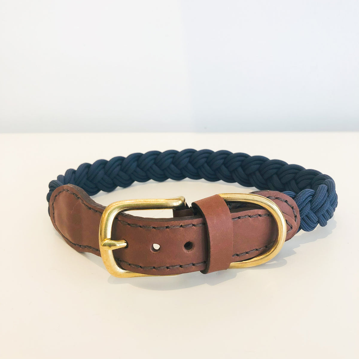Knotty Pets Braided collar Navy Hip Pooch